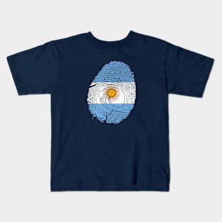 Flag of antigua barbuda in fingerprint Kids T-Shirt